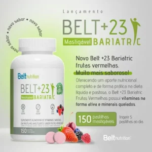 BELT +23 BARIATRIC MASTIGÁVEL FRUTAS VERMELHAS MULTIVITAMÍNICO E MINERAL